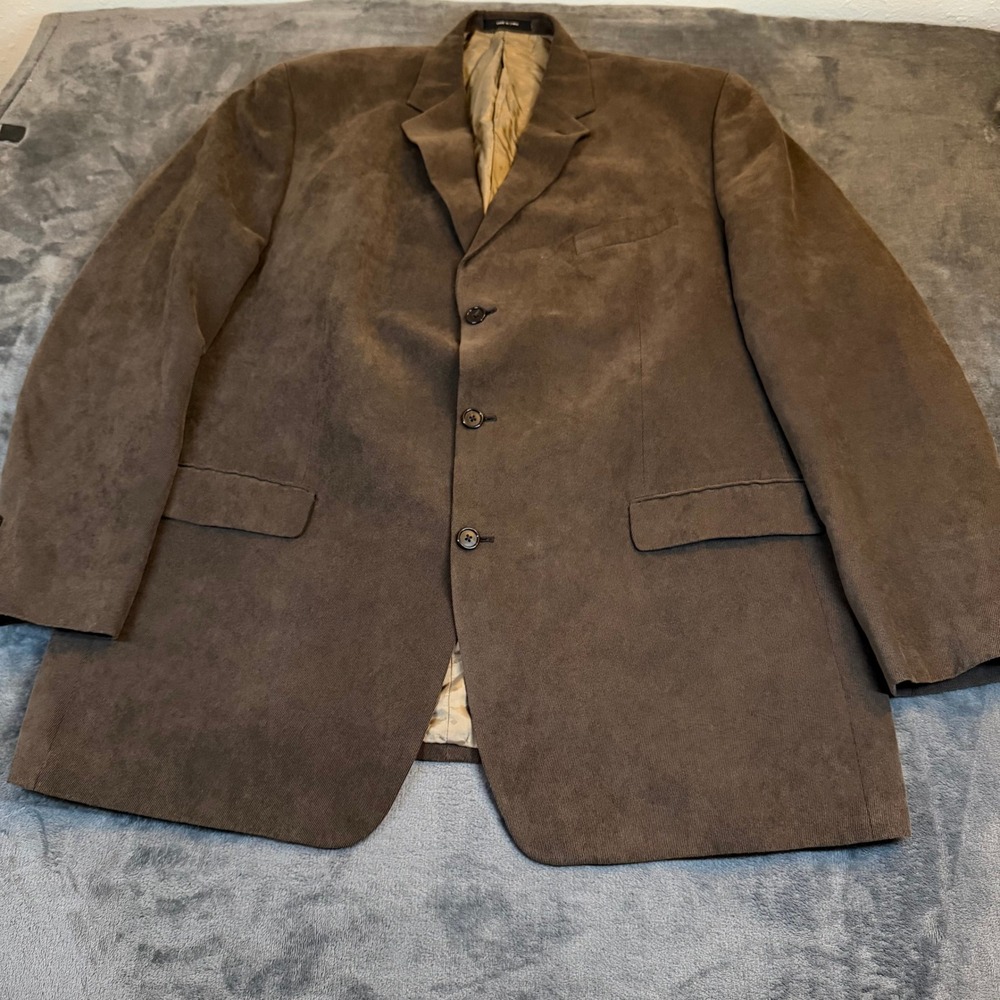 Calvin Klein Sport Coat Blazer Mens 48 Long Brown Corduroy Three Button